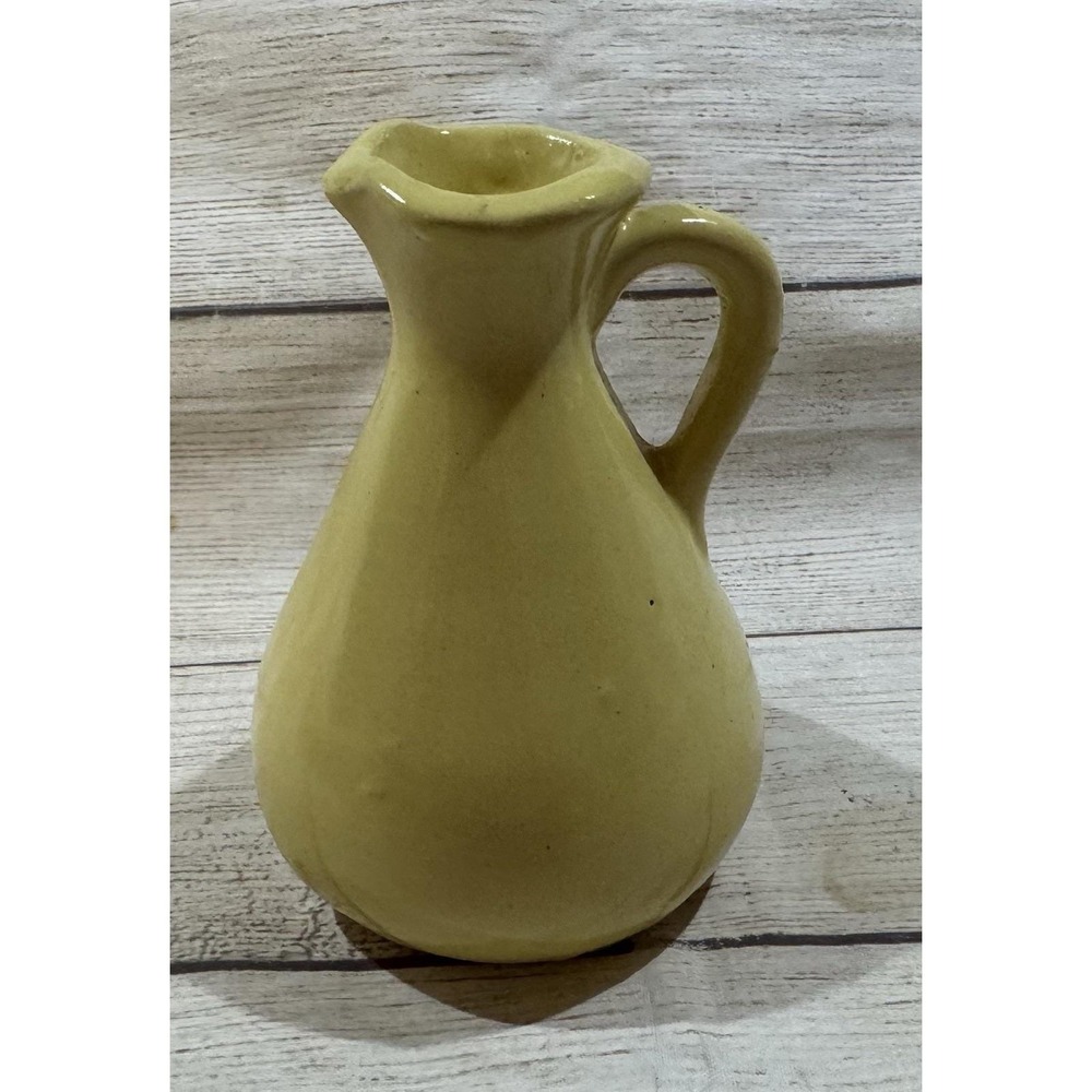 Vintage BB Bybee Pottery KY Small Yellow Cruet Ewer Pitcher Handmade